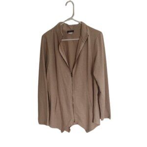 VENUS Light Tan Apparel Zippered Sweater Size Large